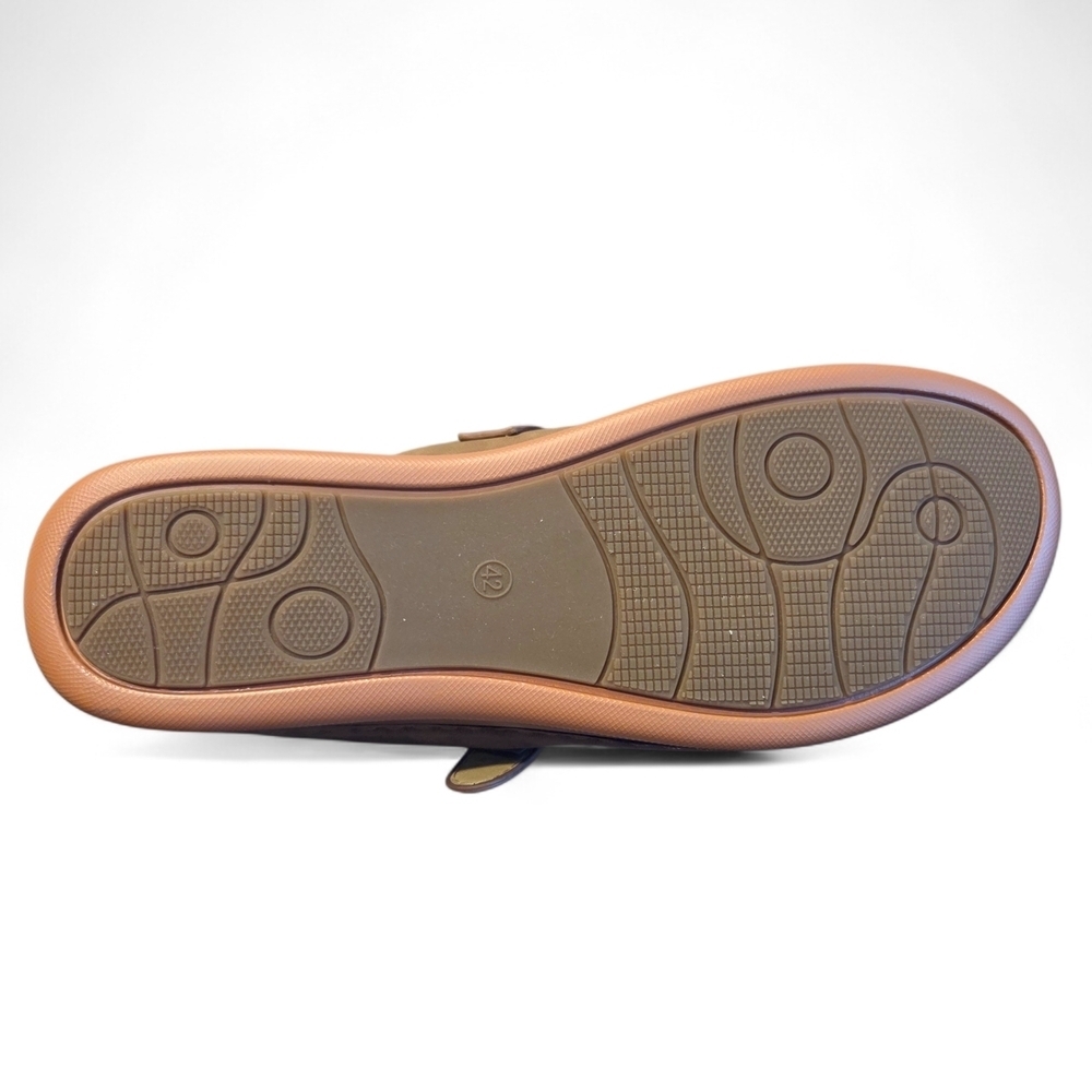 Tan Clogs Slip-on Mules with Buckle Strap Detail EU Size 42 US 10 NEW W/Out Box - Picture 8 of 13